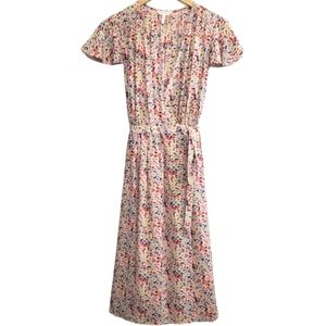 Rebecca Taylor Silk MARGO Pink Floral Wrap Short Sleeve V-neck Dress